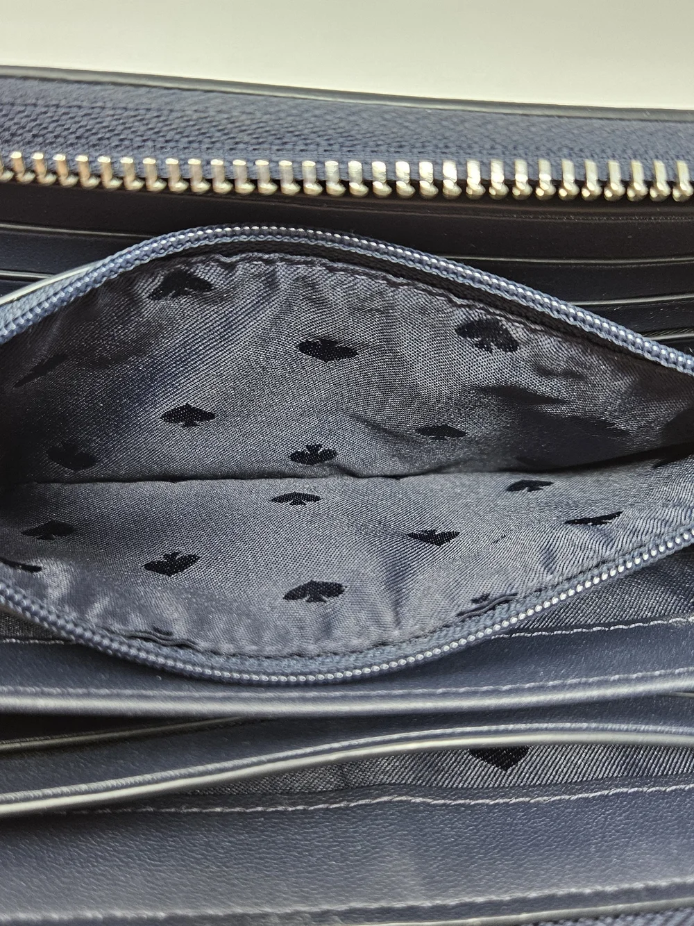 Kate Spade Denim Cherry Zip Wallet - Navy